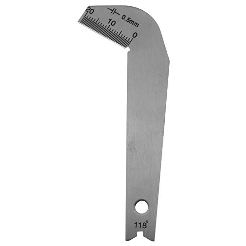 Magic&shelll Drill Gage Stainless Steel 118 Degree Twist Drill Angle Gauge Grinding Drill Bits Diameter Center Gauge Sharping Tools - Thumbnail 4