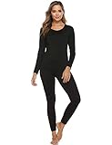 YAWOVE Thermal Underwear for Women Fleece Lined Thermals Ultra Soft Base Layer Long John Set S-XXL