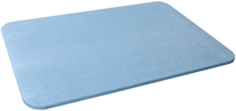 Hycobetter Diatomaceous Earth Bath Mat Natural Antibacterial Anti-Slip Bathroom Mat Rapid Water Suction Plate (Blue)
