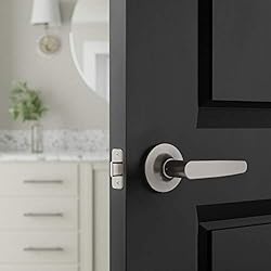 Amazon Basics Straight Door Lever, Passage, Satin