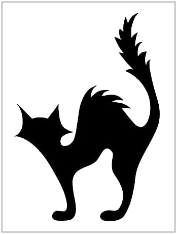 Mixed Media - Spooky Cat Stencil Halloween Pumpkin Carving 8.5