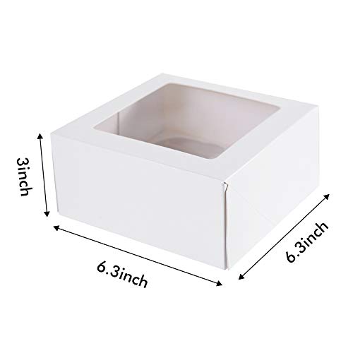[15pcs]White Paper Cupcake Boxes,Valentines Day Cookie Gift Boxes with