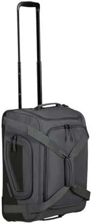 City Racer - Borsone con Ruote 55 cm, 50 L - Bagaglio a Mano con Ampio Spazio e Scomparto Scarpe - Idrorepellente, Smart Sleeve, Resistente - Nero
