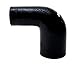 HPS HTSER90-200-250-BLK Silicone High Temperature 4-ply Reinforced 90 degree Elbow Reducer Coupler Hose, 55 PSI Maximum Pressure, 4