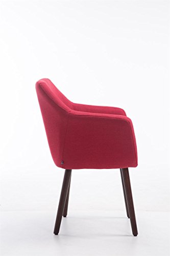 CLP-Sedia-Poltroncina-Utrecht-in-Tessuto-Poltrona-da-Soggiorno-con-Portata-Max-150-kg-I-Sedia-per-Sala-Attesa-Imbottita-e-Telaio-in-Legno-di-Quercia-Rosso-Colore-Base-Noce