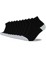 JOURNOW Men's Cotton Moisture Wicking Extra Heavy Cushion Low Cut Socks 10 Pair (10-13, black)