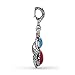 American West Sterling Silver Blue Turquoise and Red Coral Gemstone Leaf Floral Pendant Enhancer