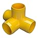 FORMUFIT 1” 4-Way Tee Furniture Grade PVC Fitting in Yellow, Made in USA, UV-Resistant, Impact-Proof, 1.315” Actual Socket Diameter (Pack of 4) - F0014WT-YE-4