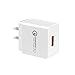 Quick Charge 3.0 YUNSONG Certified 18W USB Wall Charger Compatible with Galaxy Note8 / S8 / S8+, LG G6 / V30, HTC 10 and More (White)