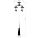 GAMA SONIC GS-94C-D Victorian Bulb Head 2 Outdoor Solar Lights and Pole, Double Lamp and Post, Black