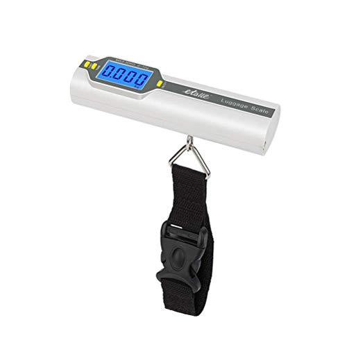 Portable Scale,Digital Hanging Luggage Weight Scale Travel Scale Electronic Scale 110lbs/50kgs Large and Blue Backlight LCD Display and With 1 Meter Tape Measure