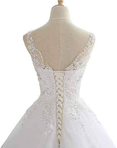 Seasail 2019 Lace Appliques V-Neck A Line Beck Sweep Train Lace Wedding Dress Bridal Dresses Robe De Mariage