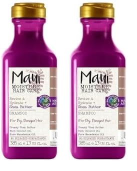 Maui Moisture Shea Butter Shampoo for Dry Damaged Hair, 385ml (Pack of 2)