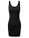 DRESSIS Women's Basic Scoop Neck Bodycon Mini Tank Dress S to 3XL (15 Colors)