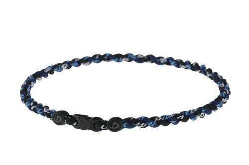 Phiten Titanium Necklace Tornado, Navy / Black, 18 Inch