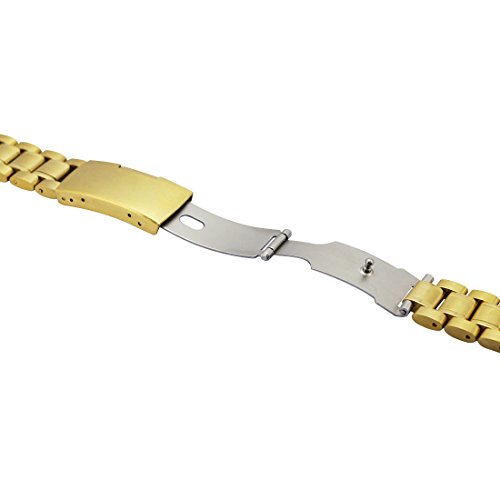 ZEIGER Men B007 Replacement Metal Wrist Watch Band (Stainless Gold 18mm)