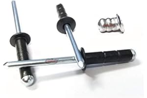 Racer's Speed Shop Flat Black 3/16" Rivet Small Head Multi Grip Aluminum Steel Mandrel Pop Rivets 100 Pack
