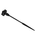 Hexagon Scaffold Podger Ratchet Spanner Ratcheting Socket Wrench Tool 19mm/22mm (Black)