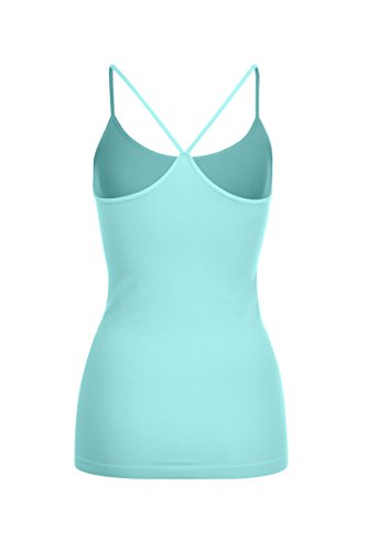 Kurve American Made Y-Back Spaghetti Strap Basic Cami, UV Protective Fabric UPF 50+ (Made with Love in The USA)
