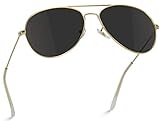 WearMe Pro - Polarized Metal Frame Pilot Style Aviator Sunglasses (Spring Hinge: Gold/Black, 53)