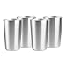 Pratico Kitchen Smooth Edge Stainless Steel Cups, 14.5 oz, 4 Pack
