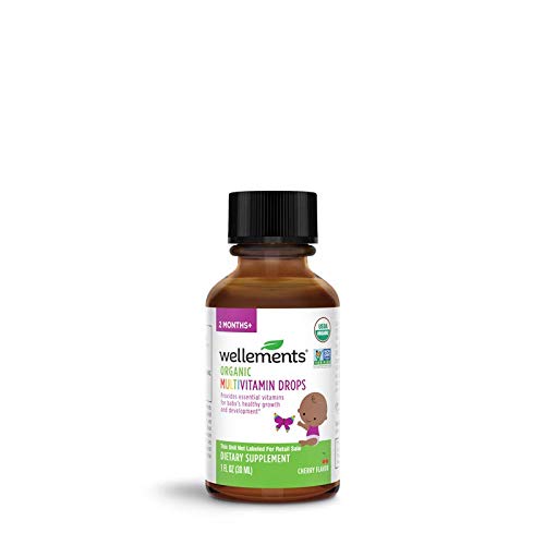 Wellements Organic Multivitamin Drops, 1 Fl Oz, Baby Liquid Vitamin