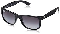 Ray-Ban Men's 0RB4165 Justin Polarized Sunglasses, Black Rubber, 55mm