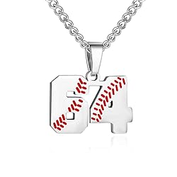 Baseball Number Necklace for Boy 00-99 Athletes