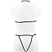 Slocyclub Hottie Women Cut Out Cupless Bandeau Harness Strappy Bodysuit, B, Onesize