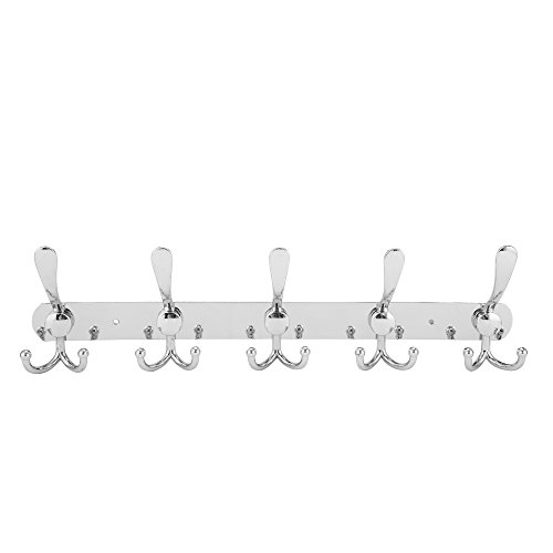 Dosens Wall Mount Coat Hook Chrome Finish Coat Robe Hat Clothes Hanger Towel Rack 2 Pack