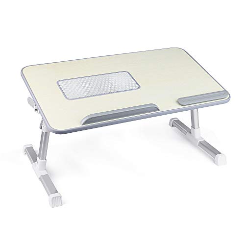 Adjustable Laptop Bed Table Tray Laptop Lap Desk,Portable Standing Desk Foldable Sofa Breakfast Table for Home Office Travel Notebook Stand Reading Holder Floor for Couch Kids【Ship from USA】 (Gray) - Thumbnail 4