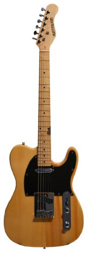 Full Size 39 Inch Natural Butter Electric Guitar [Telecaster Style] with Free Carrying Bag and Strap, & DirectlyCheap(TM) Translucent Blue Medium Guitar Pick