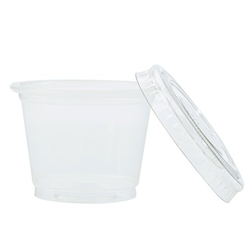 Disposable 1 oz Jello Shot Plastic Portion Cups with Lids, Clear