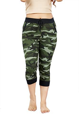 Kayimi Women's Cotton Camouflage/Military/Army Capri Track Pant