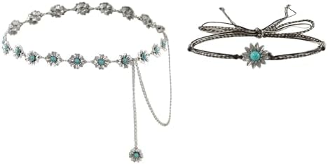 Amazon.com: Native Sunflower Concho Hatband Turquoise Onyx  display picture 3