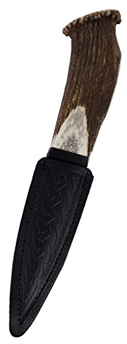 Genuine Full Crown Stag Horn Sgian Dubh with Stainless Steel Blade - Thumbnail 2