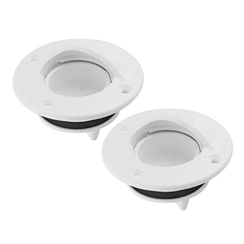 image for D DOLITY 2X Plastic Marine Deck Drain Scupper Valve with 2 inch 50mm H