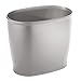 mDesign Modern Plastic Bathroom Storage and Cleaning Accessory Set - Includes Toilet Plunger, Bowl Brush, 3 Roll Toilet Paper Canister with Lid, Wastebasket Trash Can, Garbage Bin - 4 Pieces - Silver