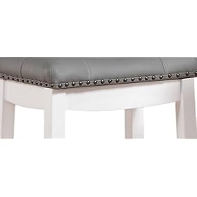 Angel Line Cambridge bar stools, 24" Set of 2, White with Gray Cushion 31bnaecL81L