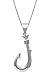 Honolulu Jewelry Company Sterling Silver Fish Hook Necklace Pendant with 18