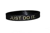 Nike Just Do It Bracelet/Wristband (Black with Antique Gold Letters)