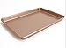 Monfish Baking Sheet Pan Rectangle Cookie Pan Roasting Meat Bread Pan non stick Quarter Size 13x9.5inch golden (quarter size)