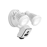 FREECAM Floodlight Camera Wireless Home Security Camera System with Motion-Activated and Siren Alarm Cloud Service, L800 White