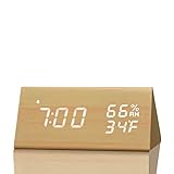 JALL Digital Alarm Clock, with Wooden Electronic