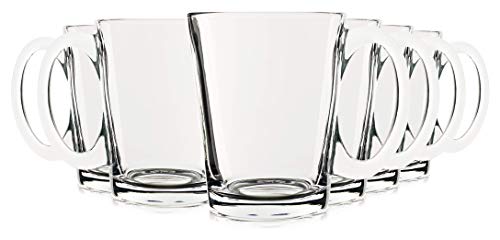 10oz Coffee Tea Glass Cups with Handles, Perfect for Hot or Cold Drink, Set of 6 by Serami - Thumbnail 3