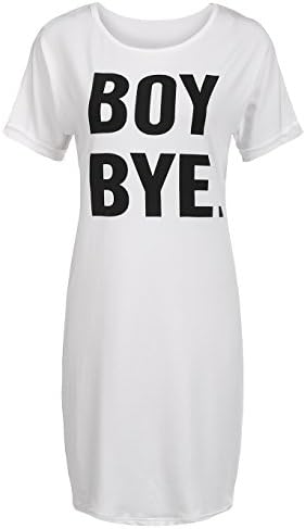 Billti Women's Tunic Swing T-Shirt Dress Short Sleeve Flared Tie Dye Ombre Dress (XL, White)