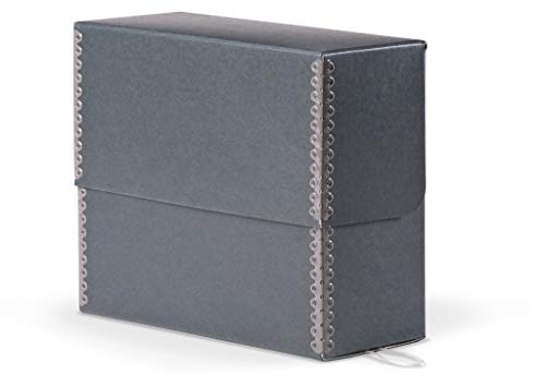 Gaylord Archival Blue/Grey Flip-Top Document Storage Box - 5W x 12 1/4L x 10 1/4"H - Thumbnail 3