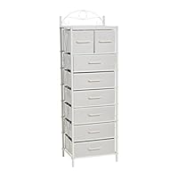 Household Essentials White 8 Drawer Victoria Storage Tower
