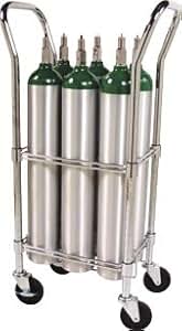 Amazon.com: Oxygen Tank Cart with heavy duty casters and brakes - Holds ...