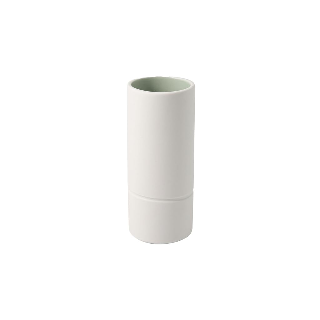 Villeroy & Boch - its My Home Mineral Medium vase, Elegant vase for Artistic Flower Arrangements, Premium Porcelain, Green, White, Hand wash